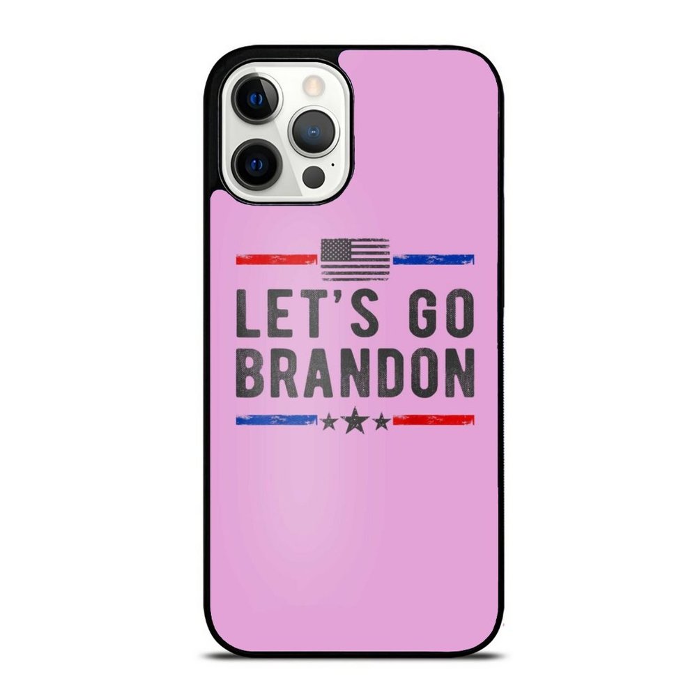 Let_s Go Brandon US Flag Purple Pink BG Pro Trump iPhone Case